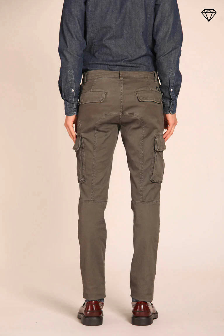 Chile men's cargo pants in gabardine extra slim fit ①