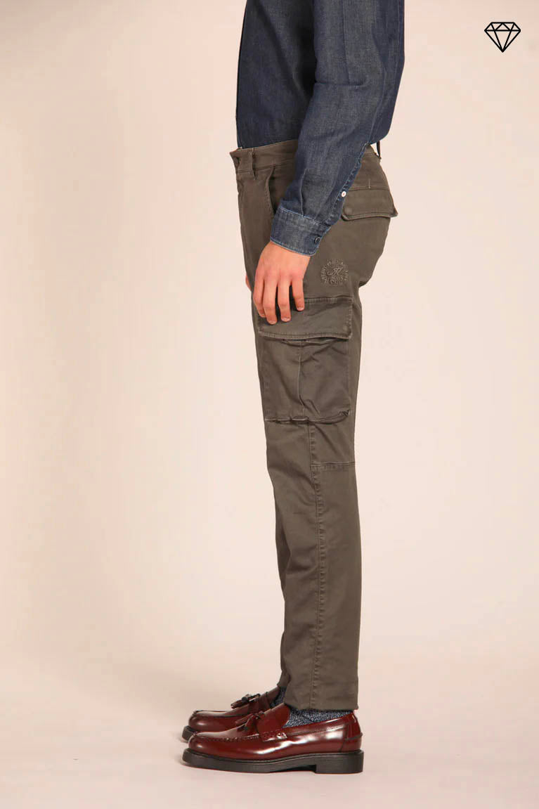 Chile men's cargo pants in gabardine extra slim fit ①