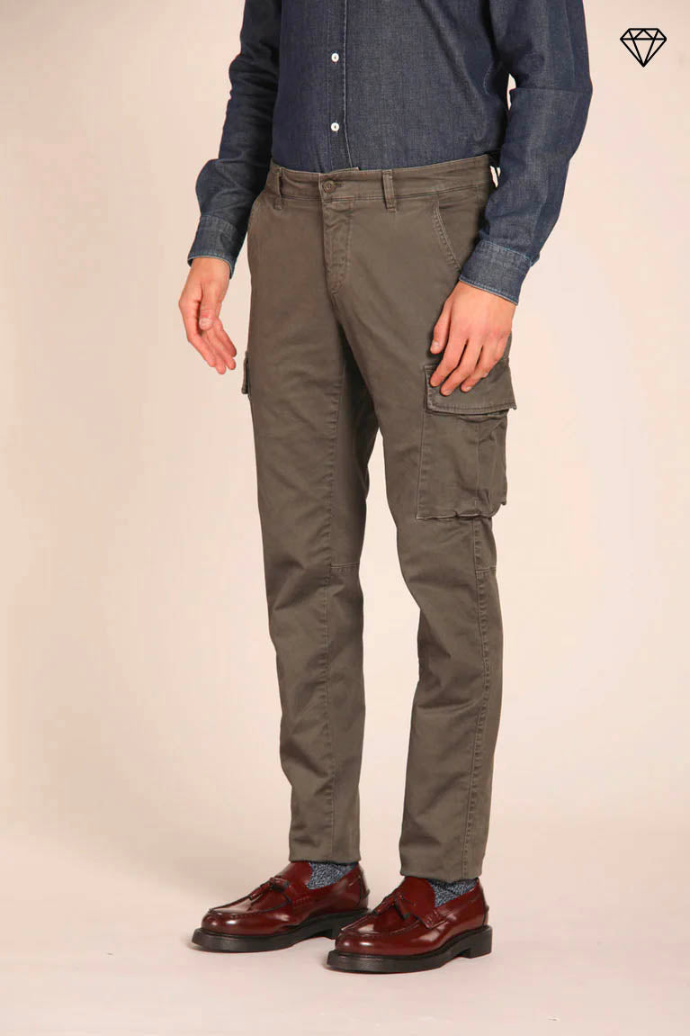 Chile men's cargo pants in gabardine extra slim fit ①