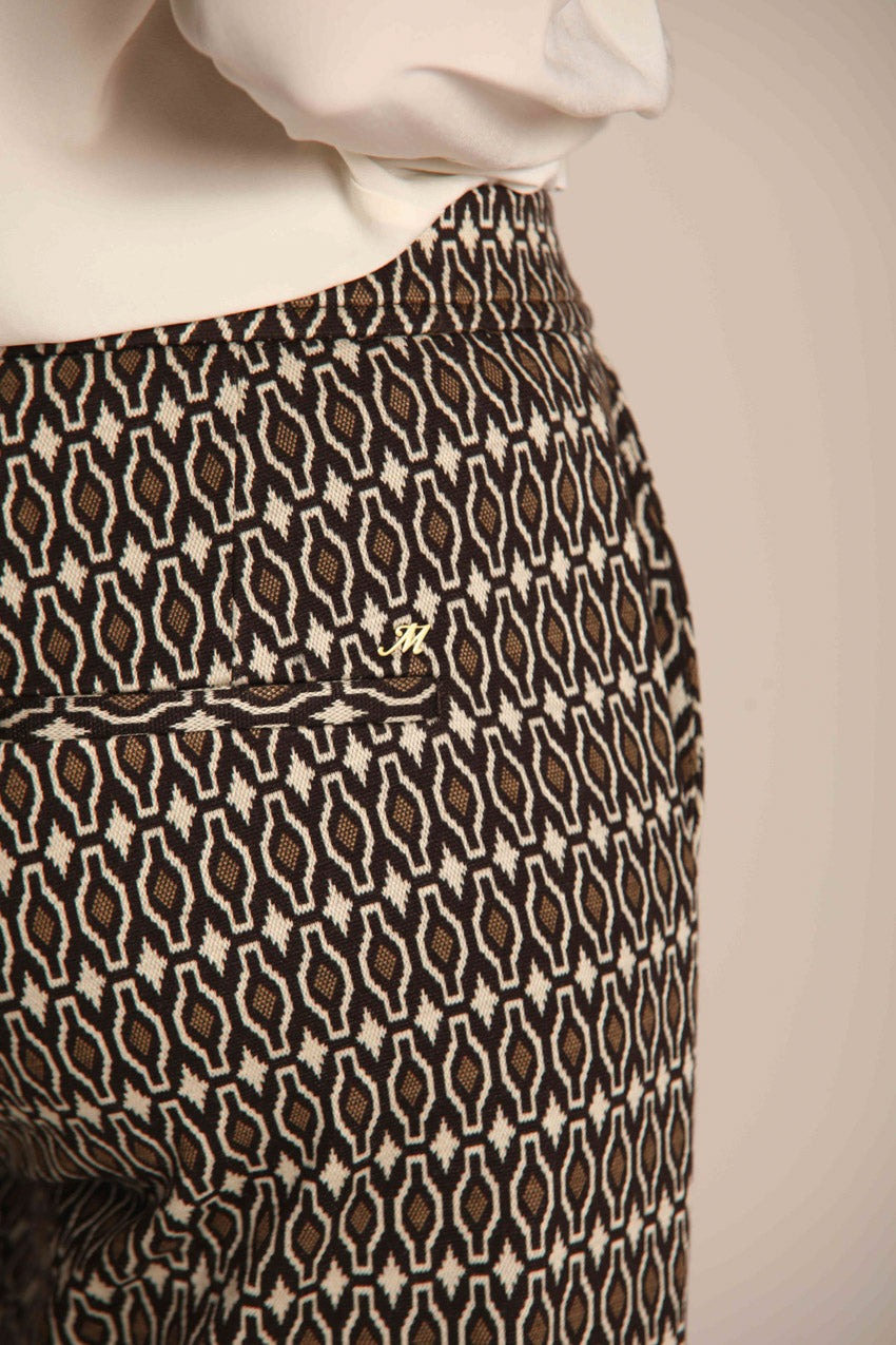 Foto 2 Easy Straight pantalone chino donna in jersey con fantasia geometrica straight fit