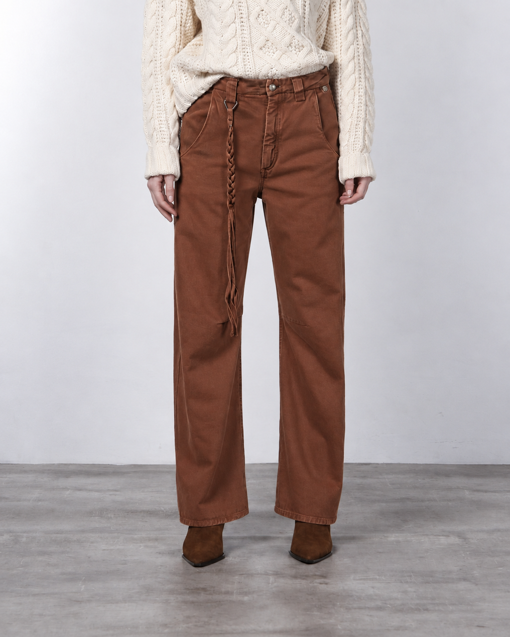 Violette pantalón chino de mujer en twill balloon fit ①
