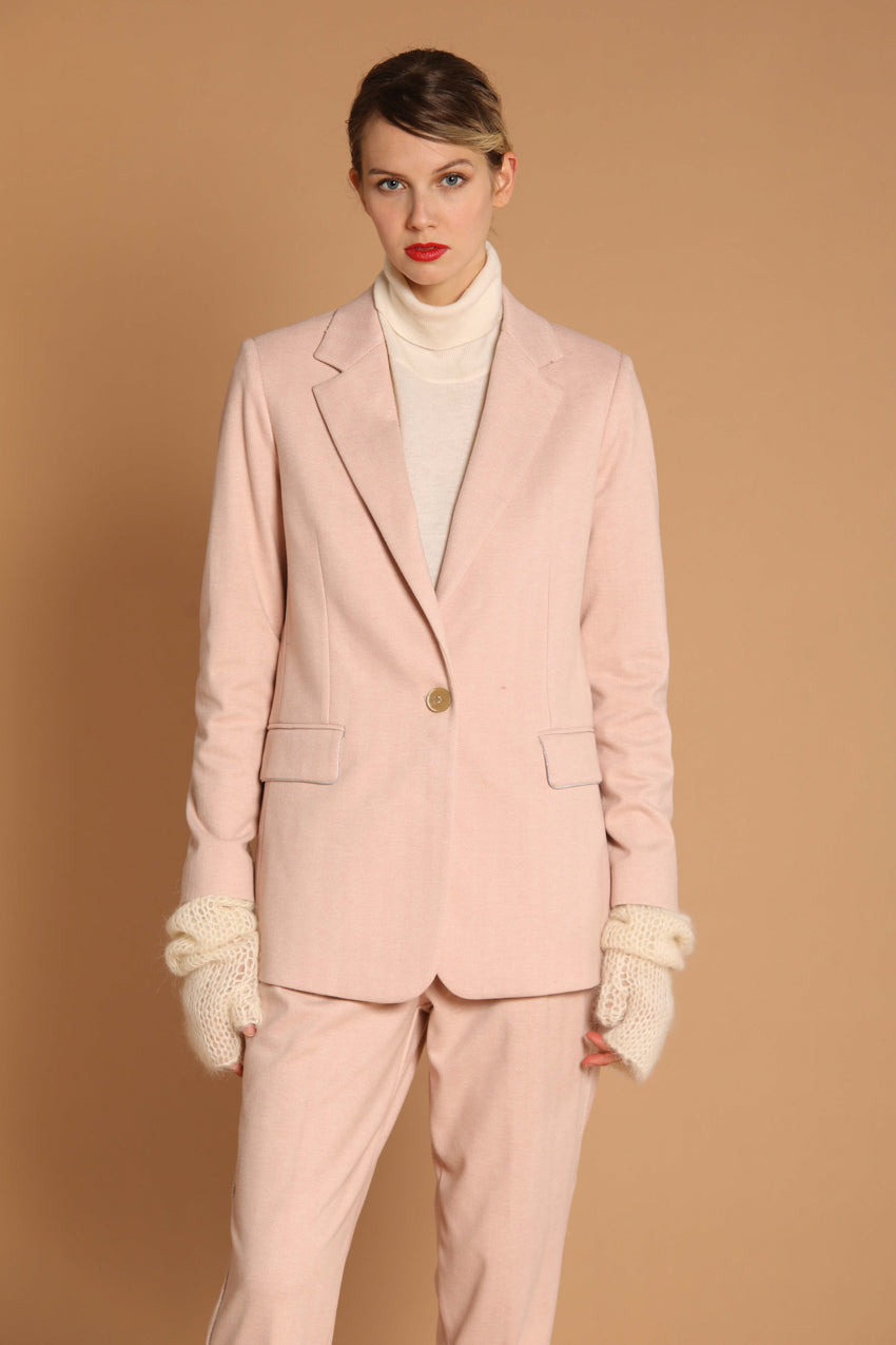 immagine 1 di blazer donna modello Irene, di colore rosa, con pattern resca di mason's