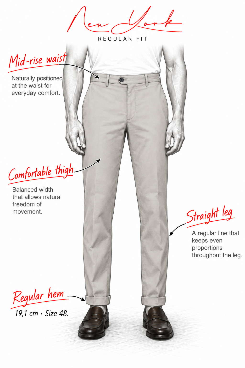 New York pantalone chino uomo fantasia occhio di pernice tinto filo regular fit