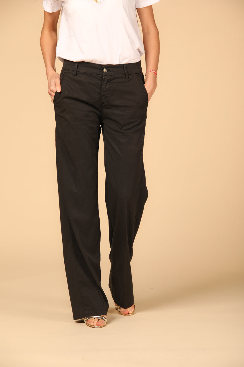 Image 1 of women's chino pants, New York Straight model, in Mason's black