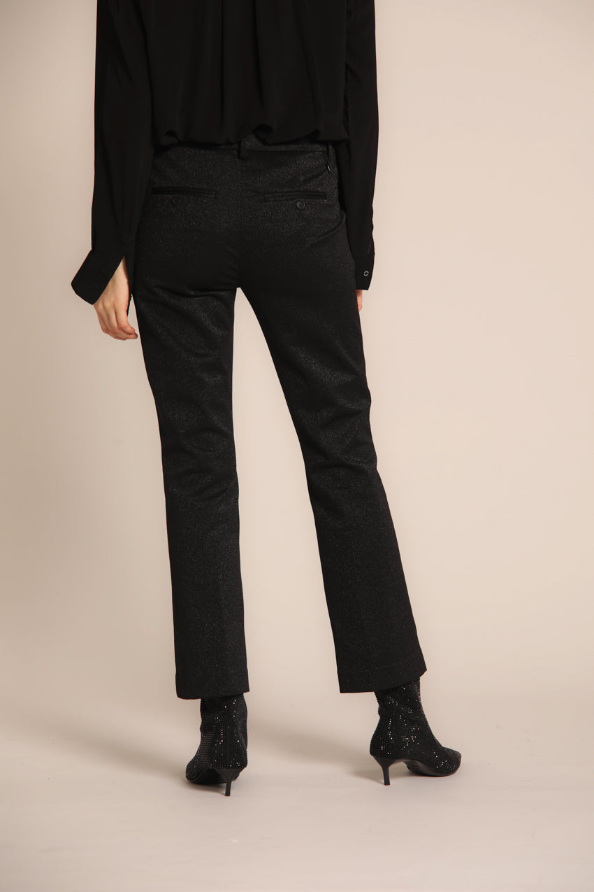 immagine 4 di pantalone chino donna, modello New York Trumpet di colore nero, lurex con fit slim di Mason's