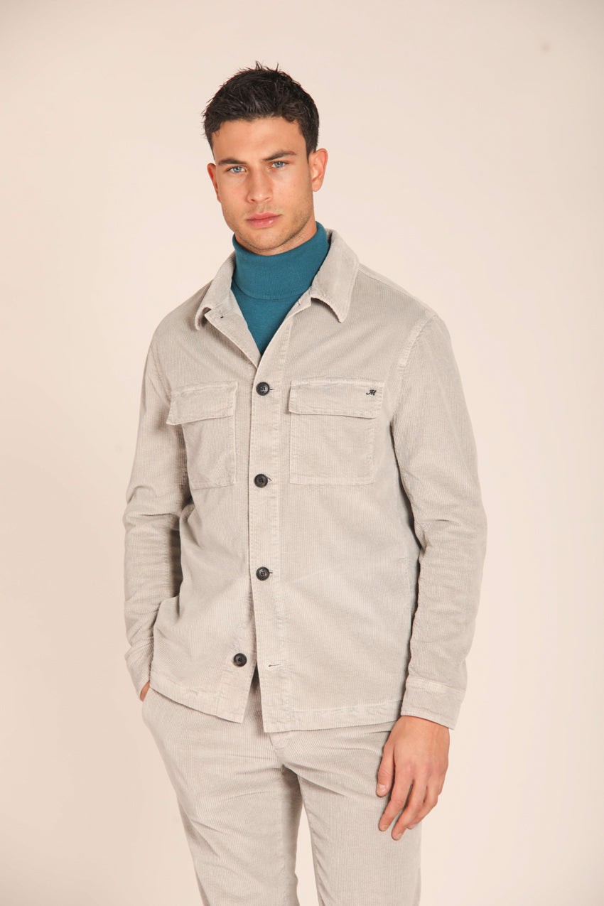 immagine 1 di overshirt uomo modello Steve, in velluto di colore grigio, fit slim di Mason's