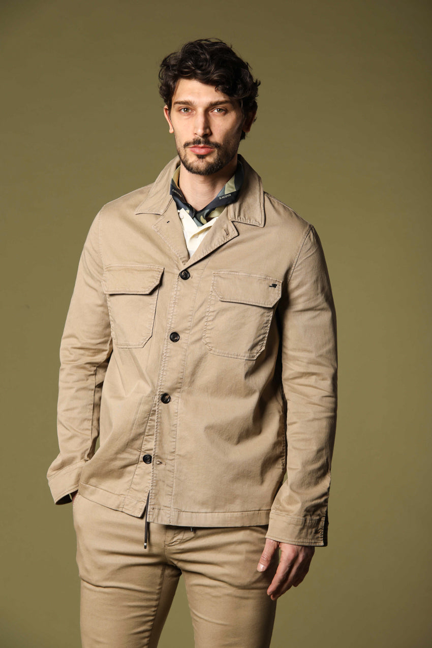 Image 1 de la veste overshirt pour homme modèle Summer de couleur kaki, coupe régulière de Mason's