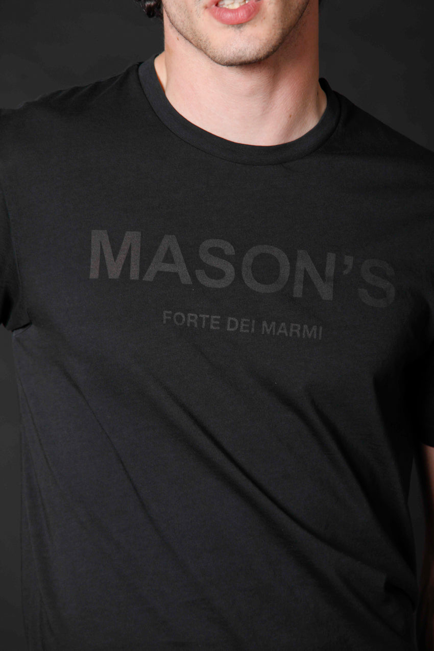 image 1 of men's t-shirt in cotton with logo limited edition Tom MM model in black regular fit by Mason's