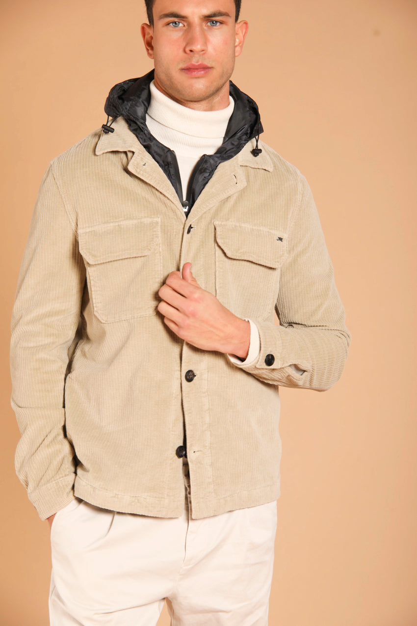 immagine 1 di field jacket uomo modello Winter Jacket in velluto, color ghiaccio fit slim di Mason's