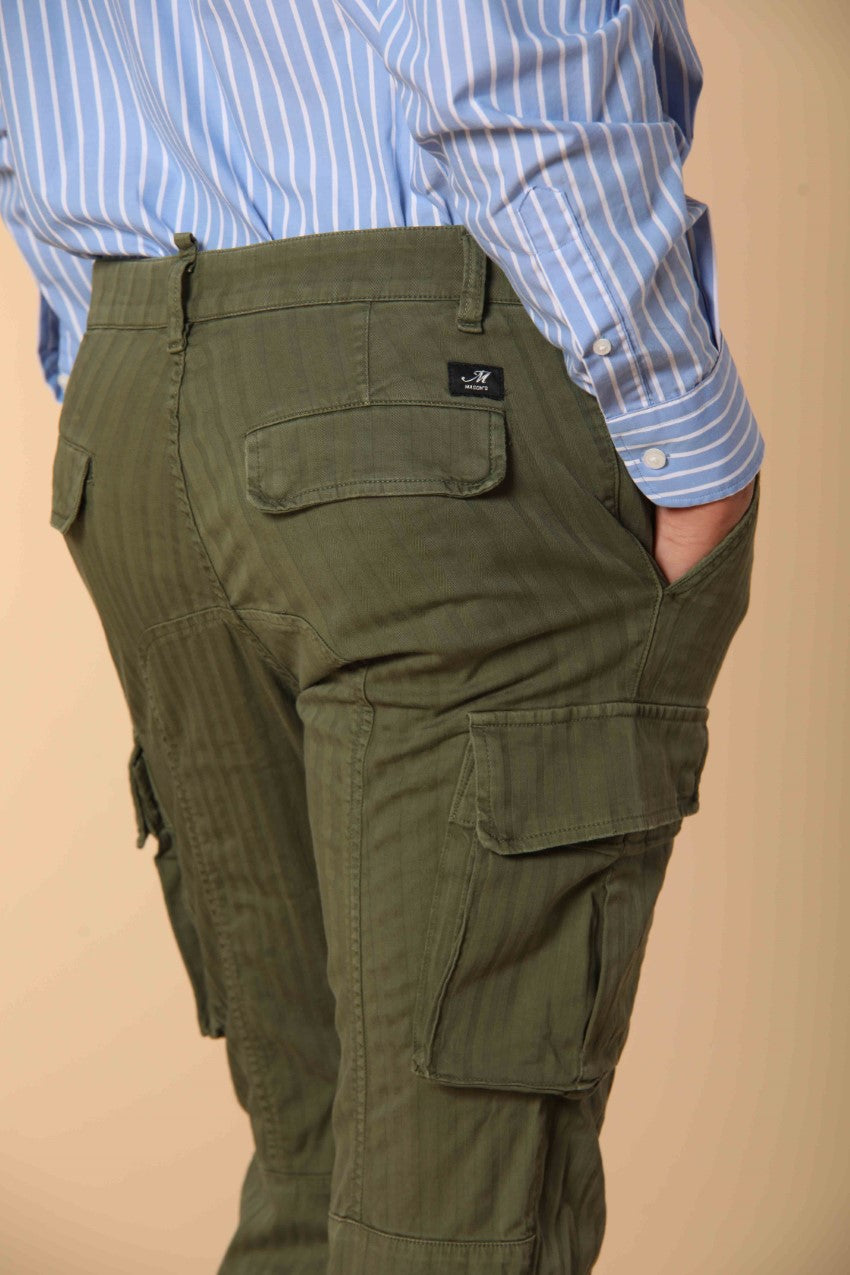 Chile pantalón cargo hombre en algodón espiga 3D extra slim