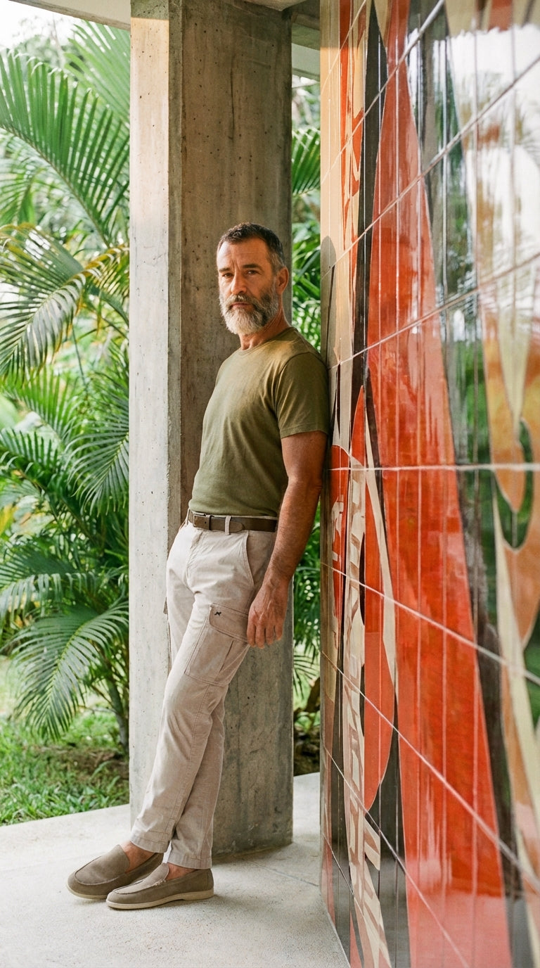 Chile Herren Cargo Hose aus Stretch-Satin extra slim fit ①