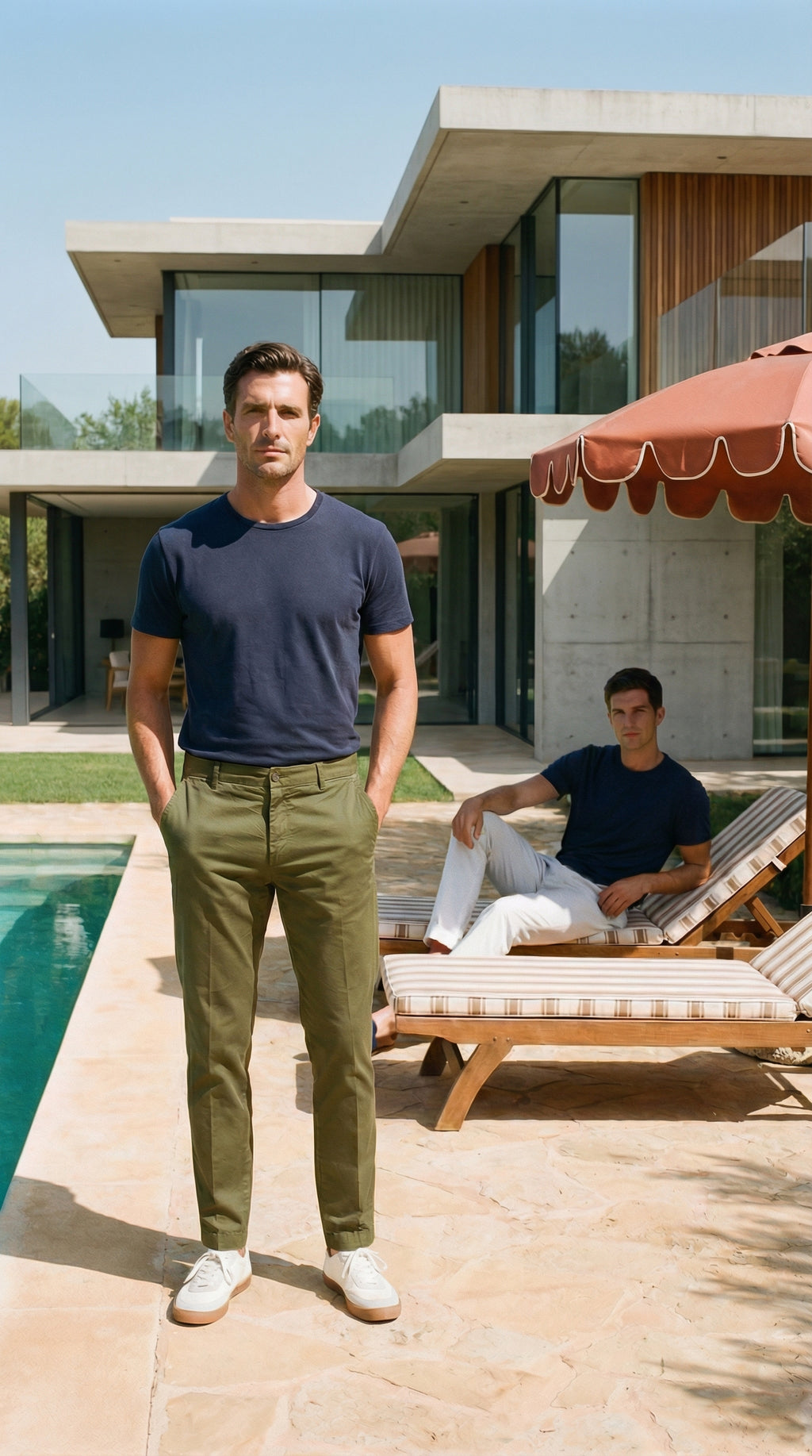 Milano Herren Chino Hose aus Stretch-Gabardine extra slim fit ①