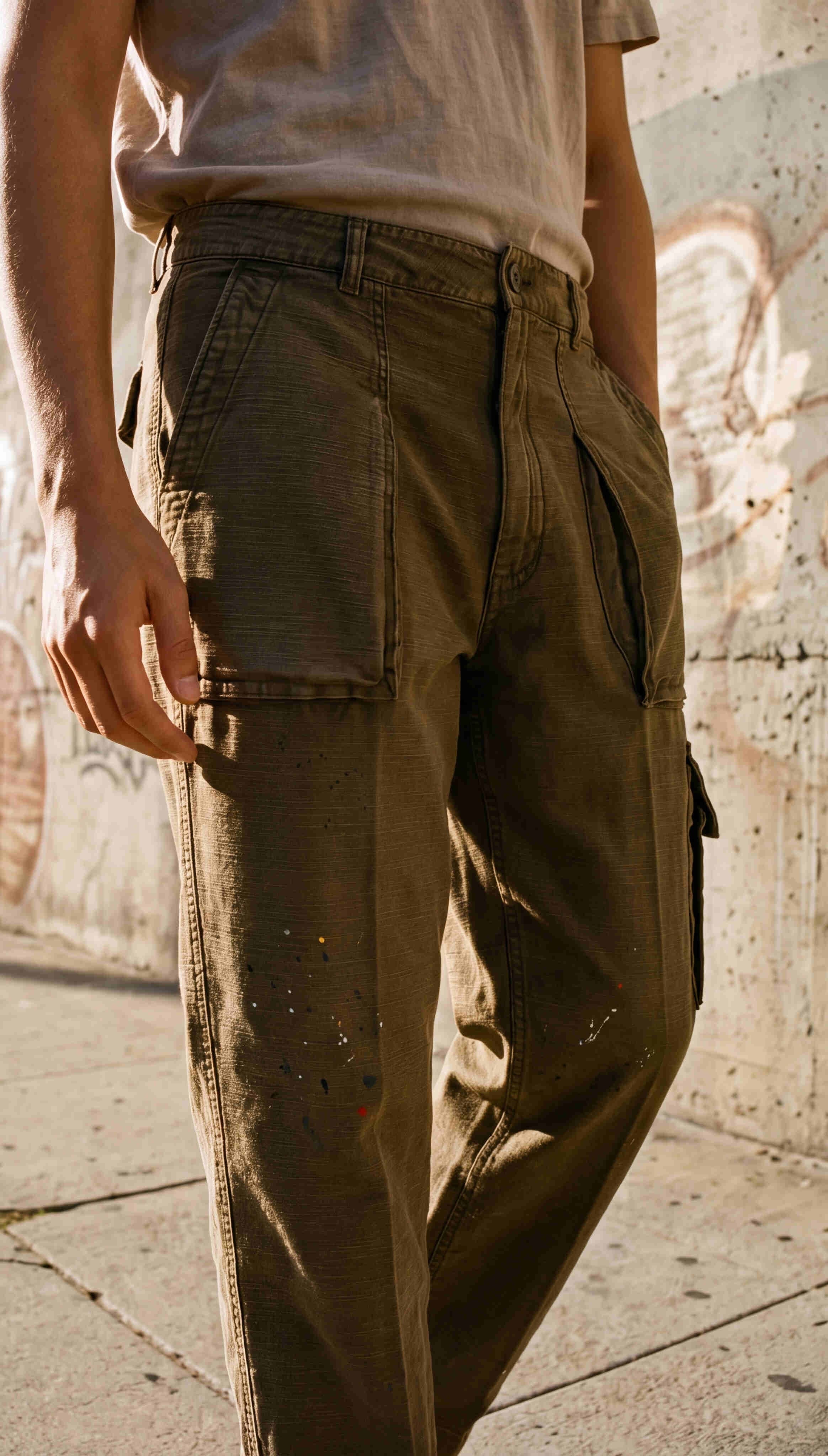 Cuba Work M74 pantalon cargo homme en coton flammé relaxed fit ①