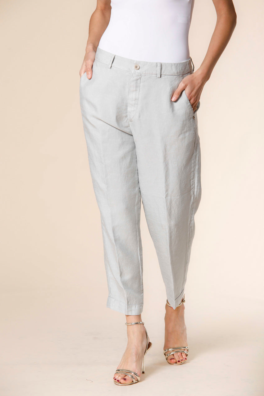 Bild 1 von Damen Chino Jogger Hose aus Tencel und Leinen in Hellblau farbe, Modell Linda Summer von Mason's