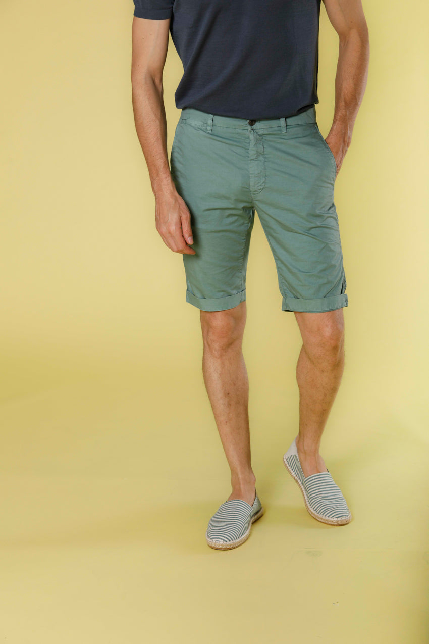 image 1 of men's chino bermuda in stretch gabardine london model in mint green regular fit by mason's