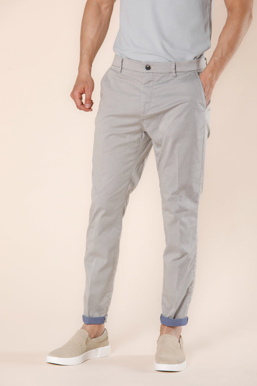 Image 1 du pantalon chino homme en tricot de coton et tencel beige clair modéle Osaka Style par Mason's