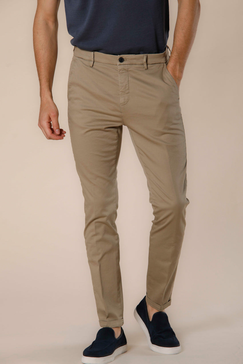 Image 1 of men's khaki cotton and tencel tricot and chino pants Osaka Style model by Mason's