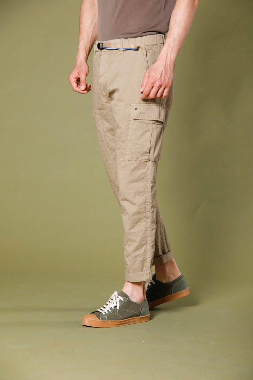 image 1 of men's cargo pants in hemp model chile buckle khaki color regular fit by mason's