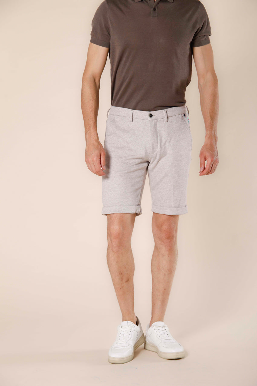 image 1 of men's chino jogger bermuda in piquet double face torino jog 1 model in beige slim fit by mason's