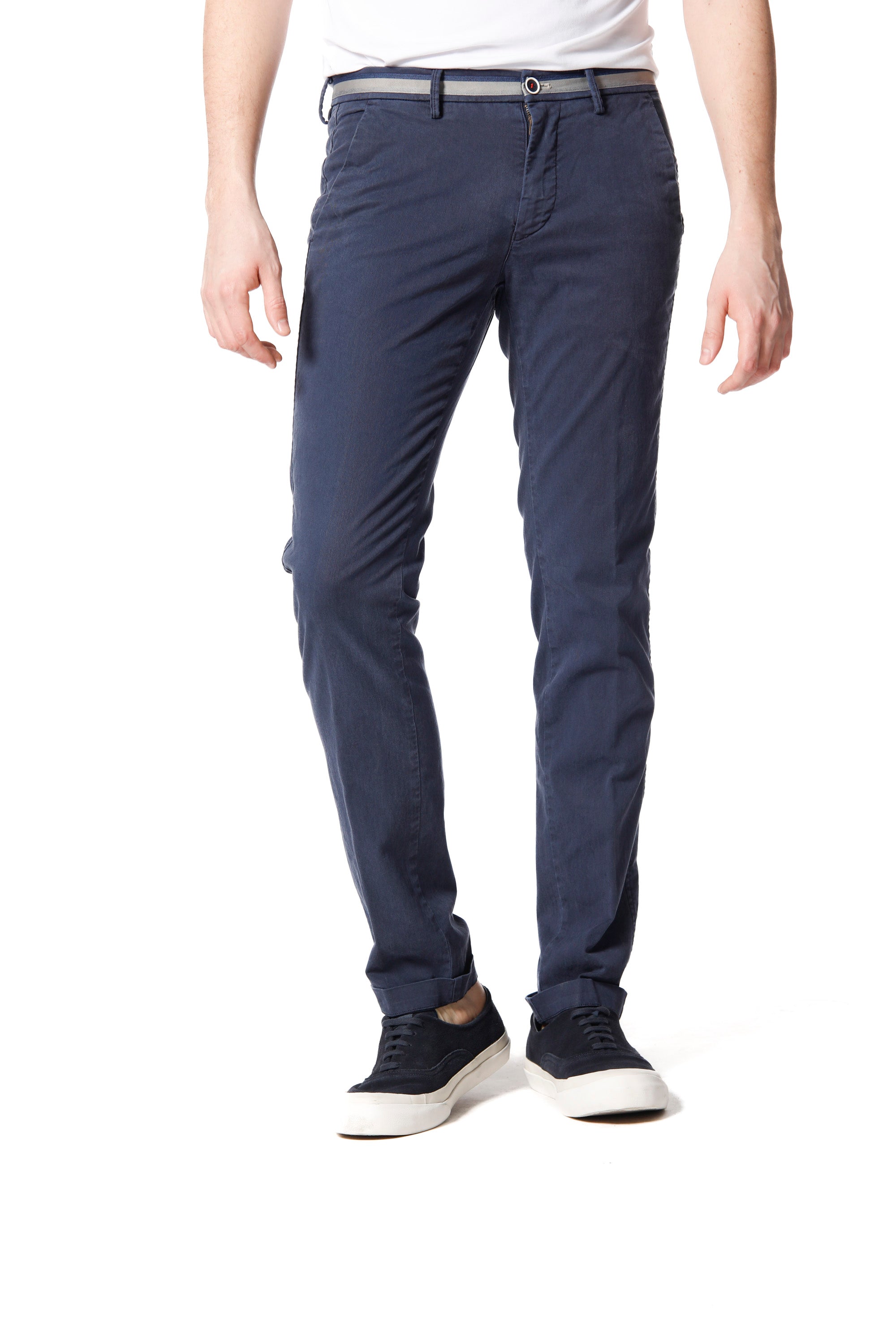 Torino Summer pantalon chino homme en coton et tencel avec rubans slim