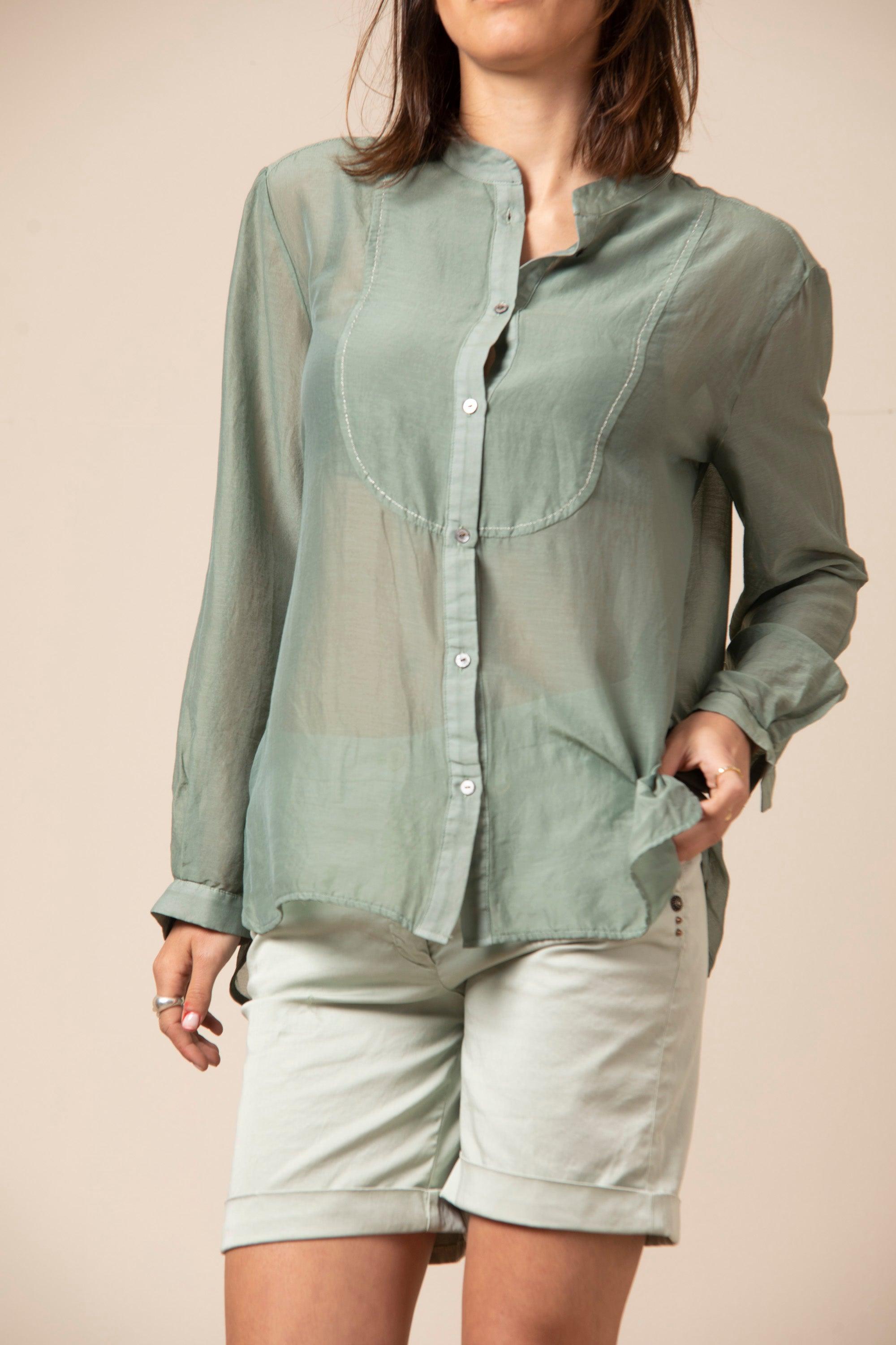 Ashley Shirt camicia da donna in cotone e seta con dettaglio cucitura - Mason's