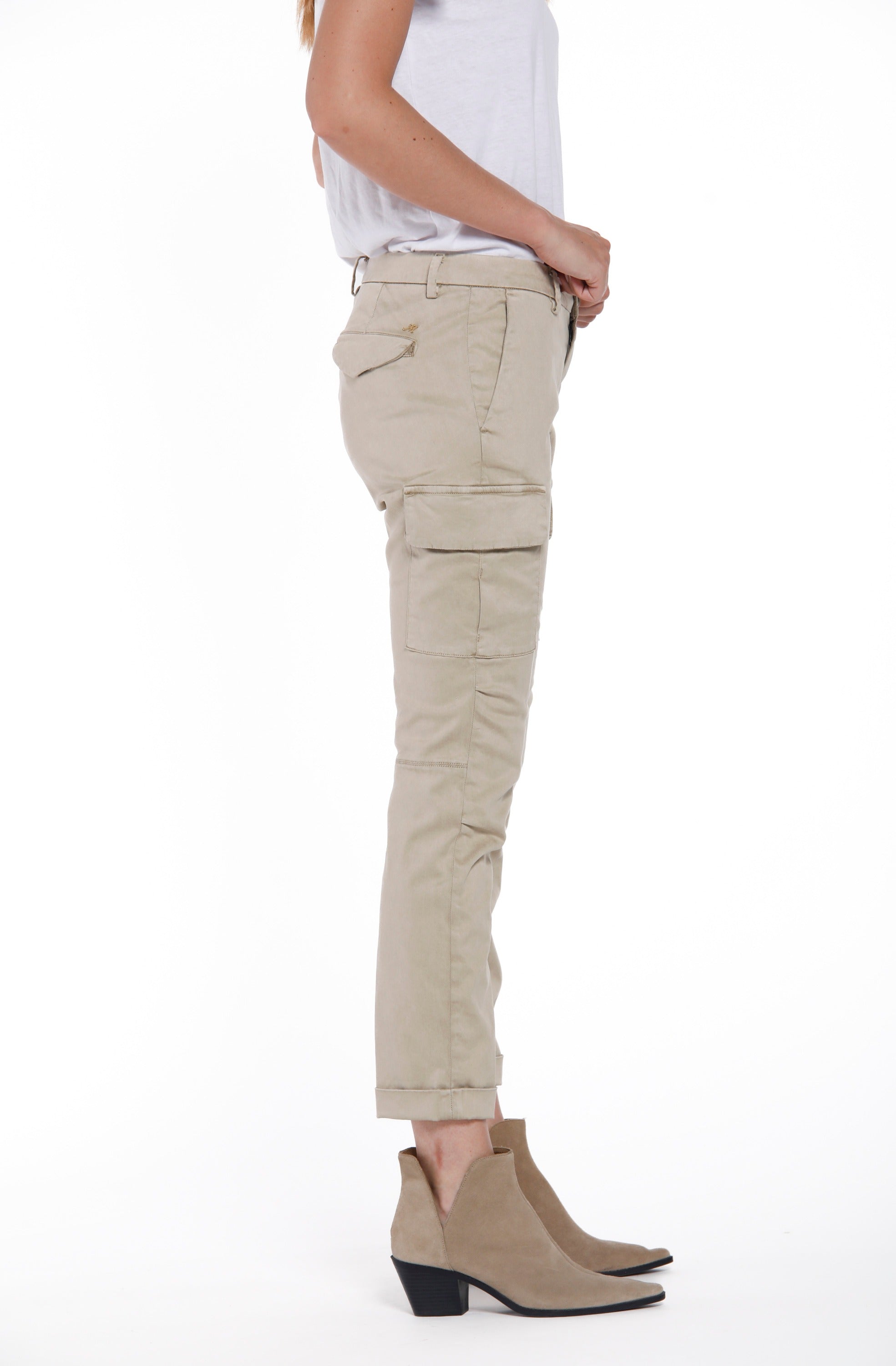 Chile City pantalone cargo donna in raso stretch icon washes curvy