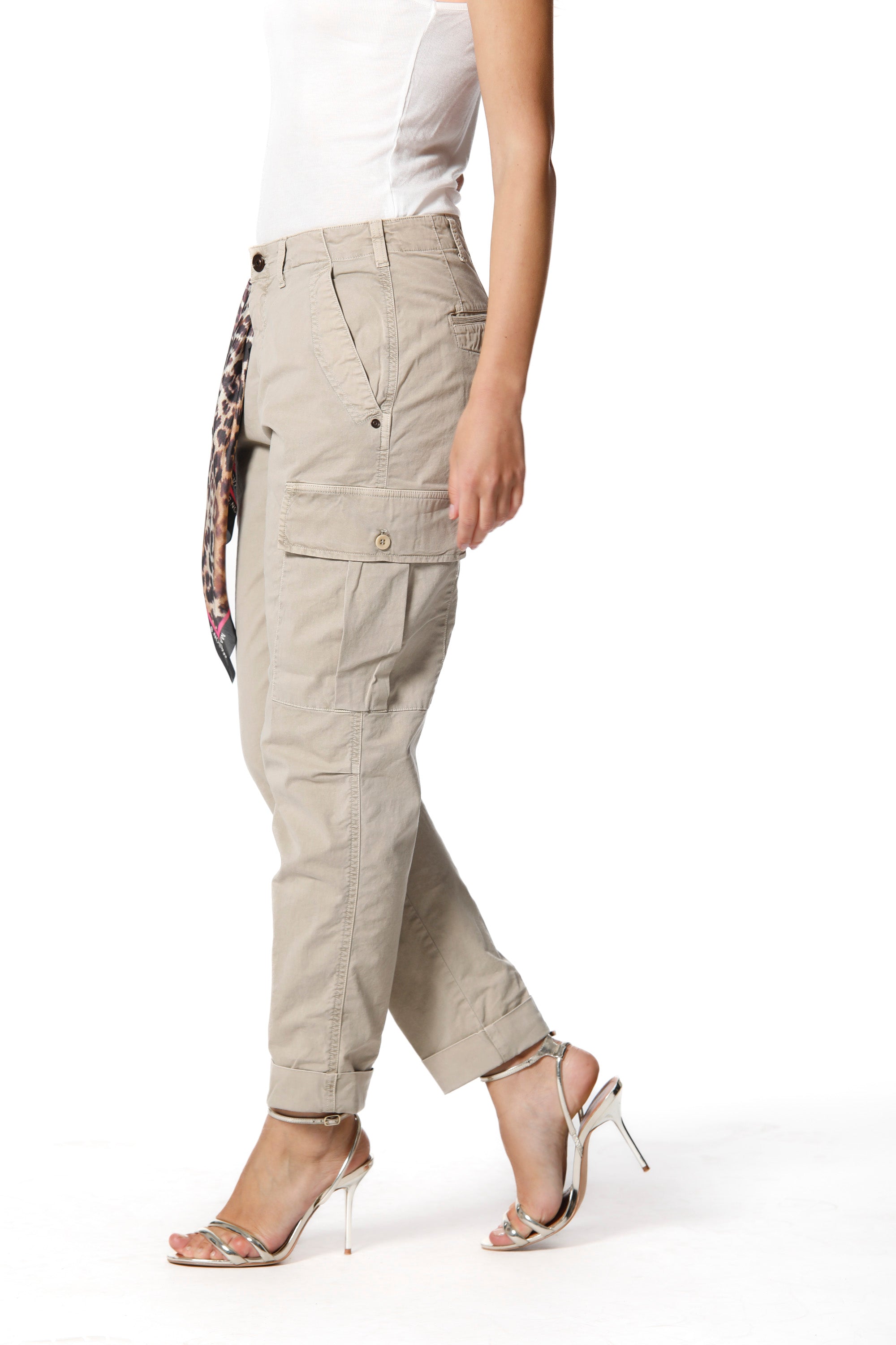 Judy Archivio woman cargo pants in stretch cotton icon washes relaxed