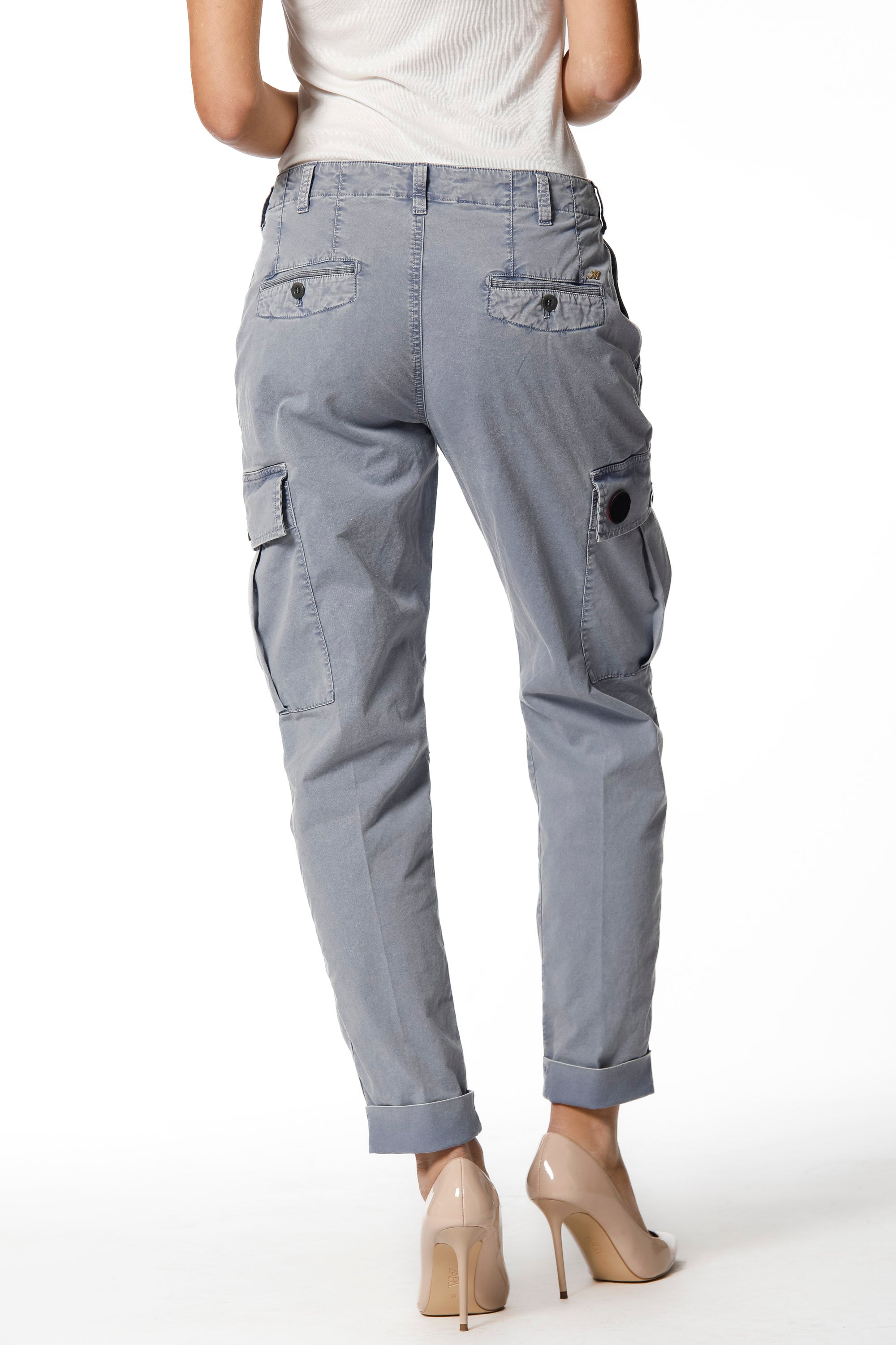 Judy Archivio woman cargo pants in stretch cotton icon washes relaxed