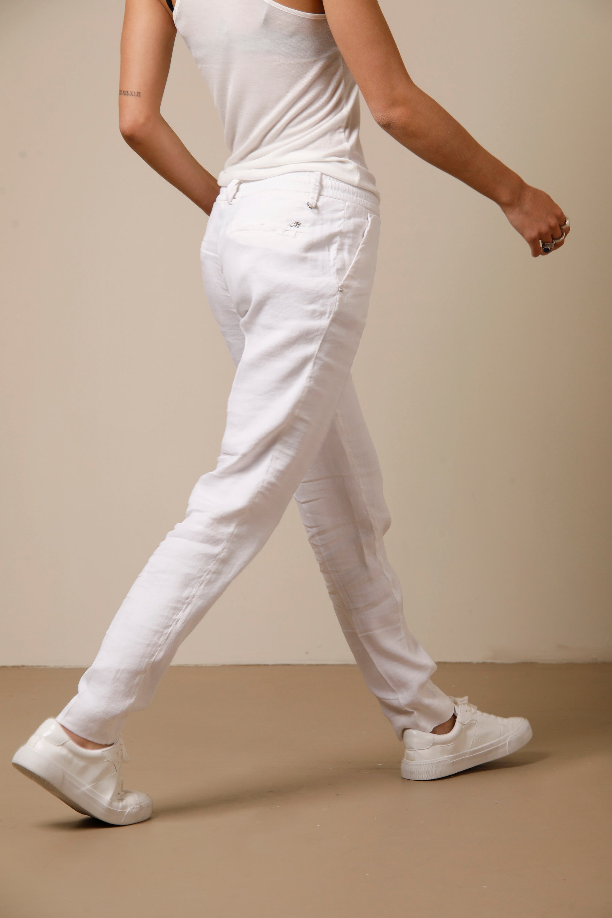 New York Jog pantalone chino donna in misto lino regular