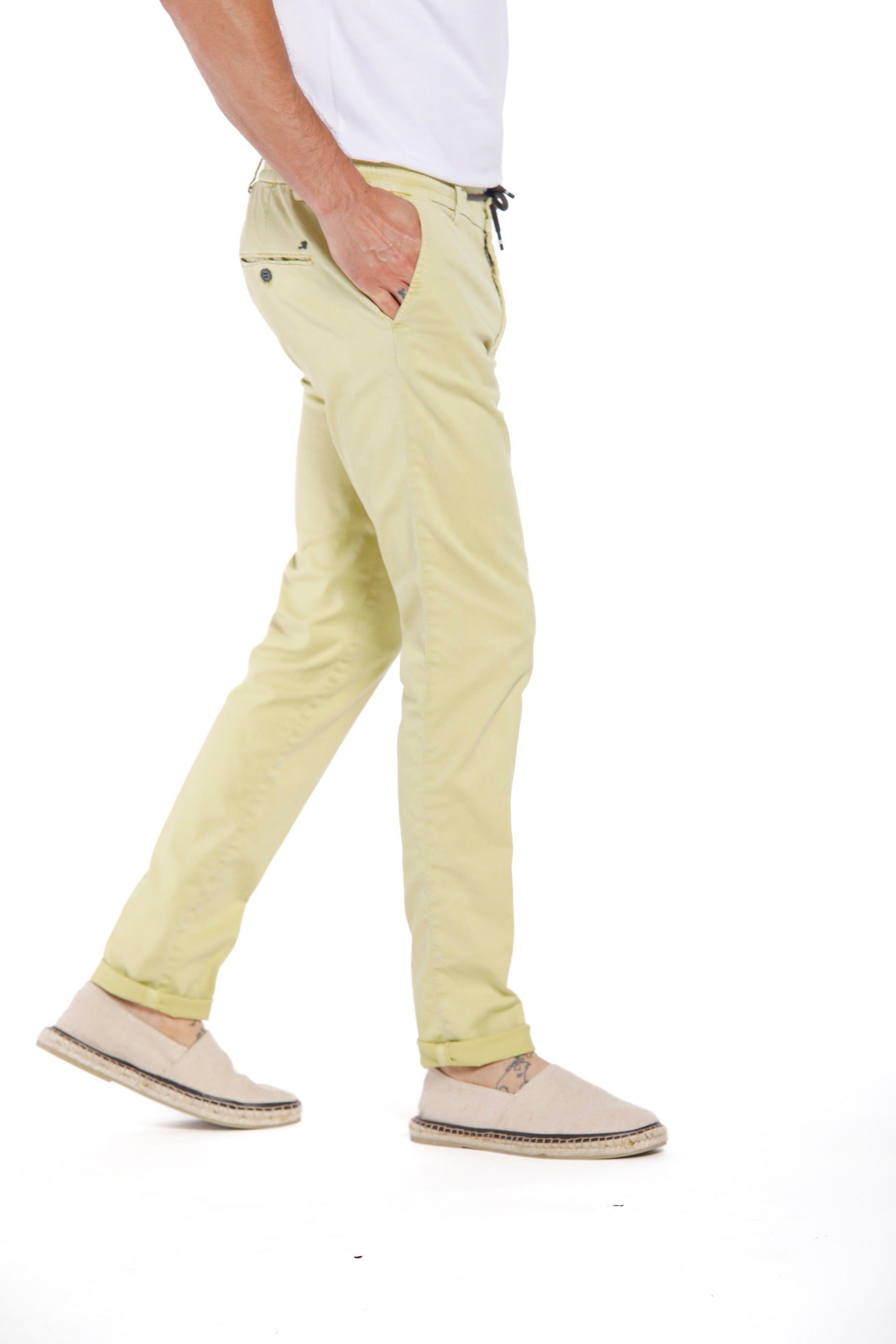 Milano Jogger pantalone chino jogger uomo in cotone e tencel extra slim fit
