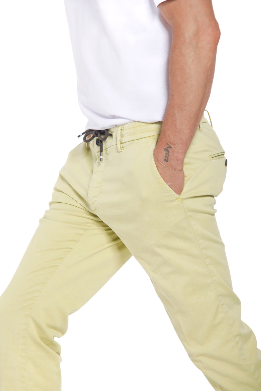 Milano Jogger pantalone chino jogger uomo in cotone e tencel extra slim fit