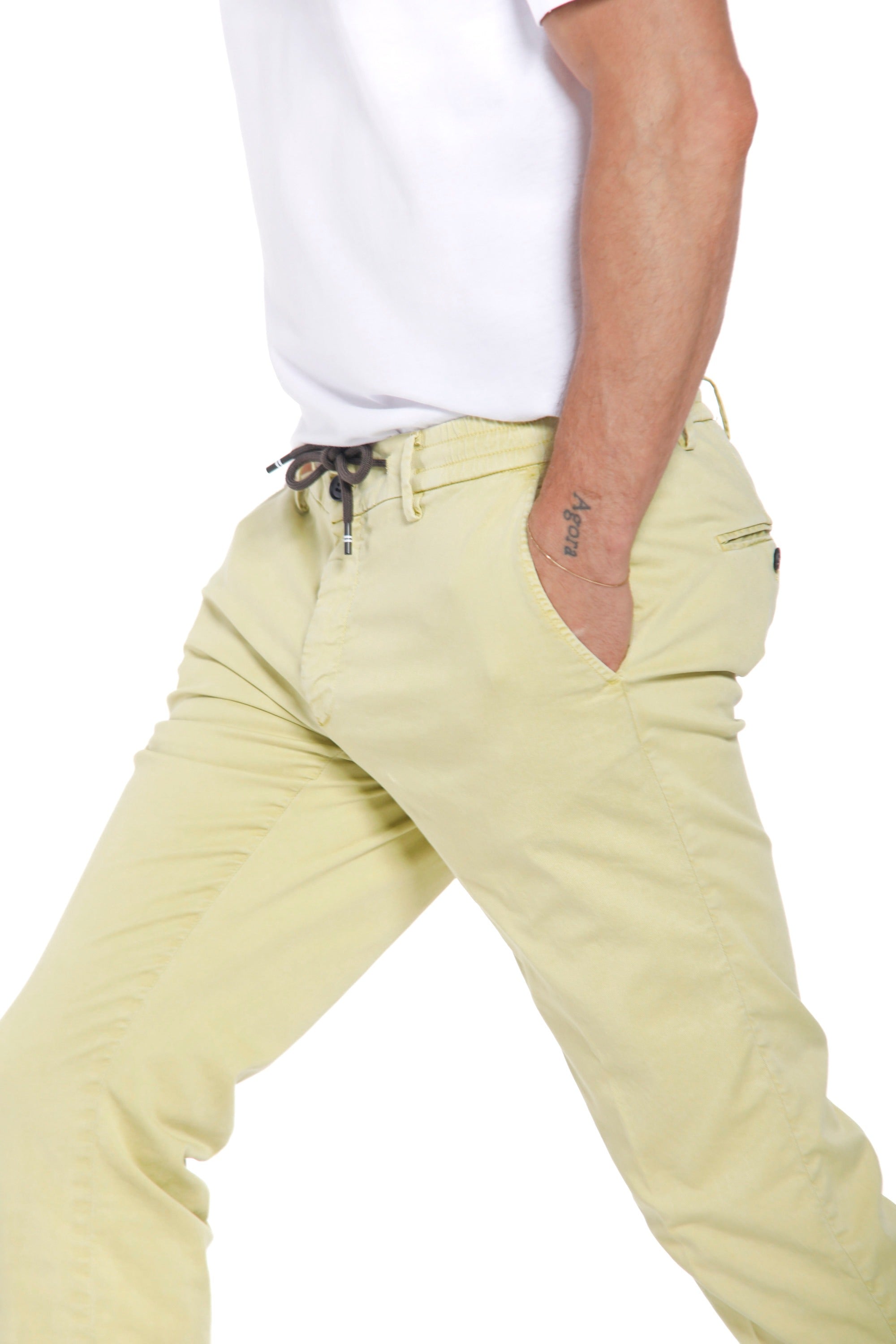 Milano Jogger pantalone chino jogger uomo in cotone e tencel extra slim fit