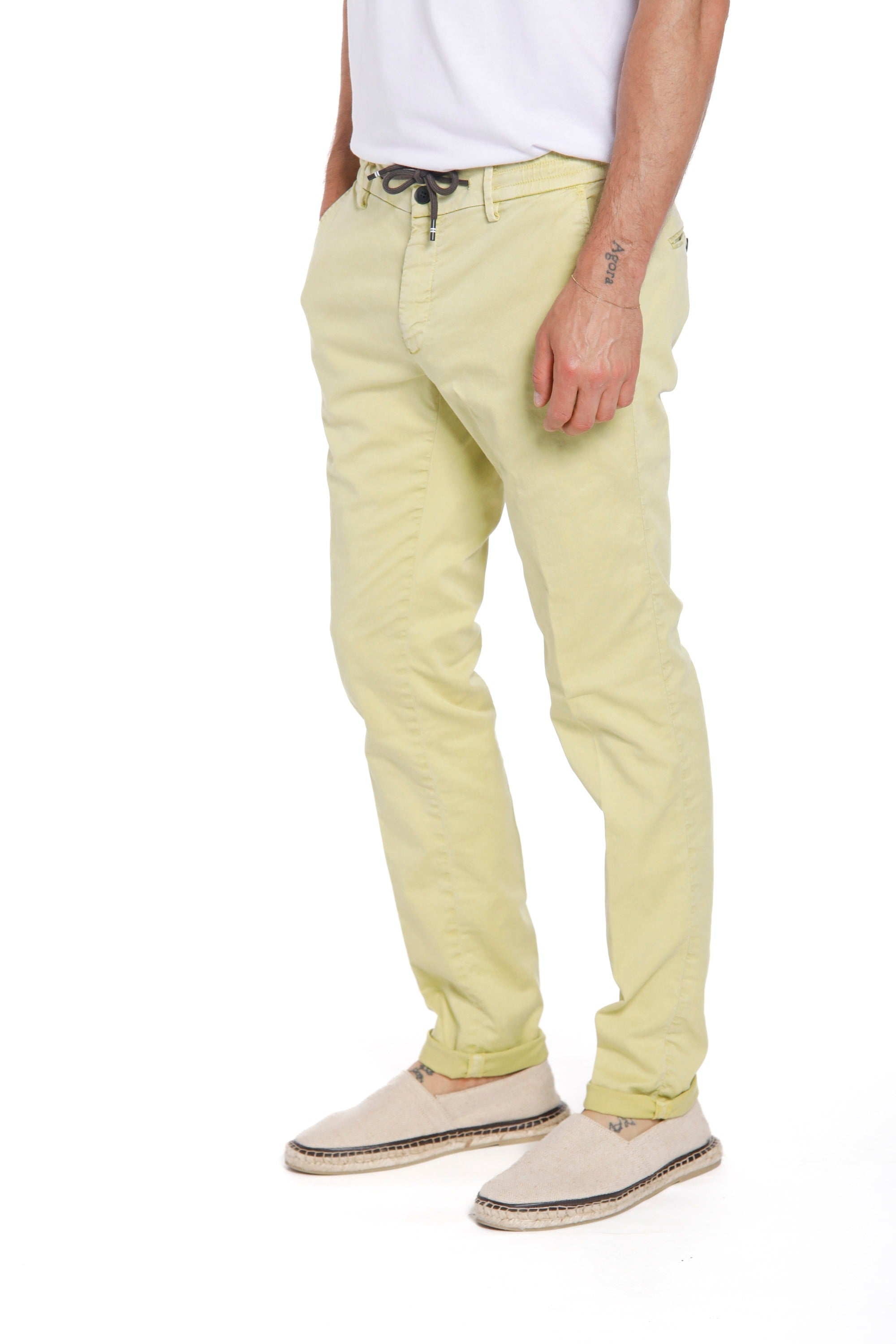 Milano Jogger pantalone chino jogger uomo in cotone e tencel extra slim fit