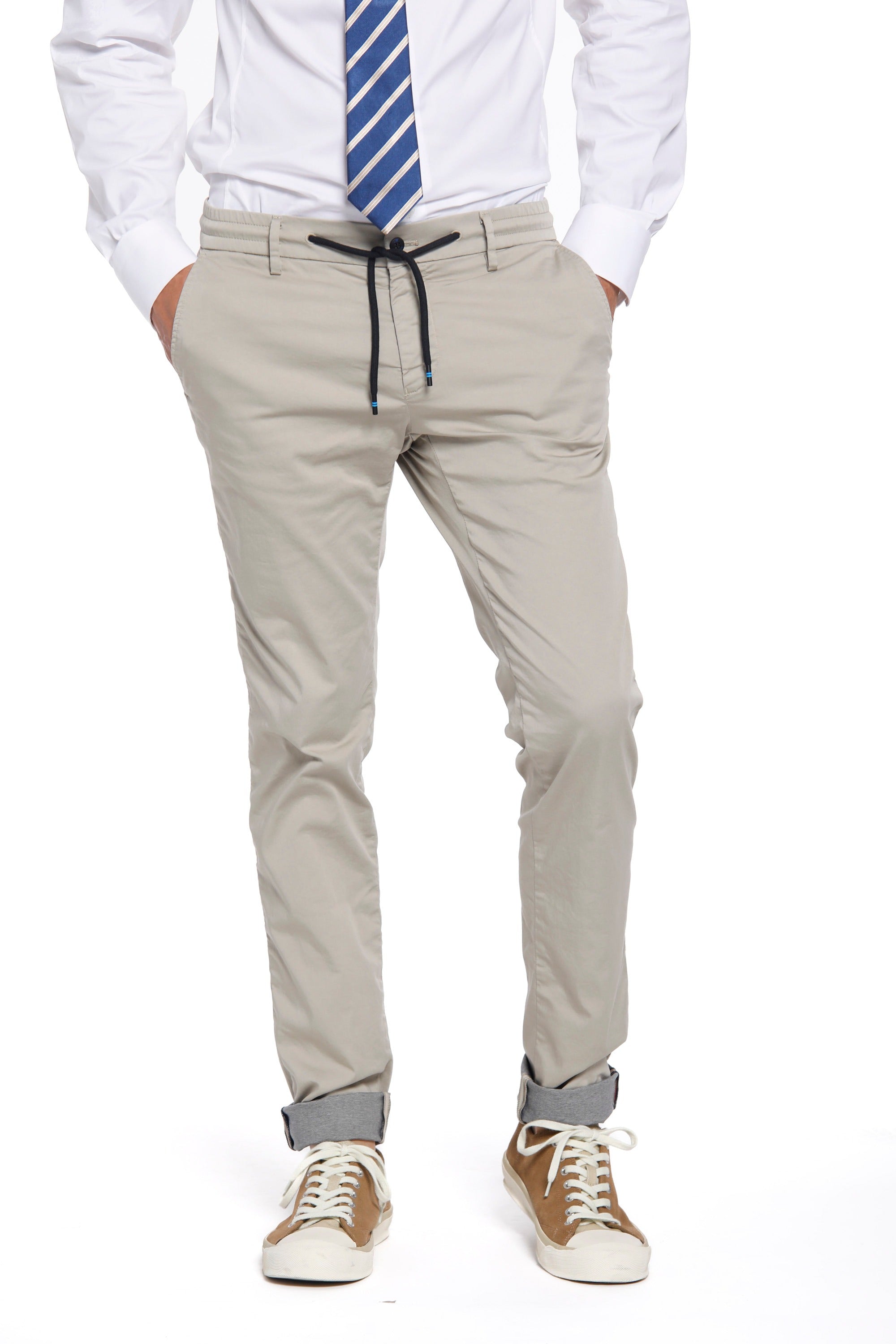 Milano Jogger Travel man chino pants in techno stretch satin extra slim